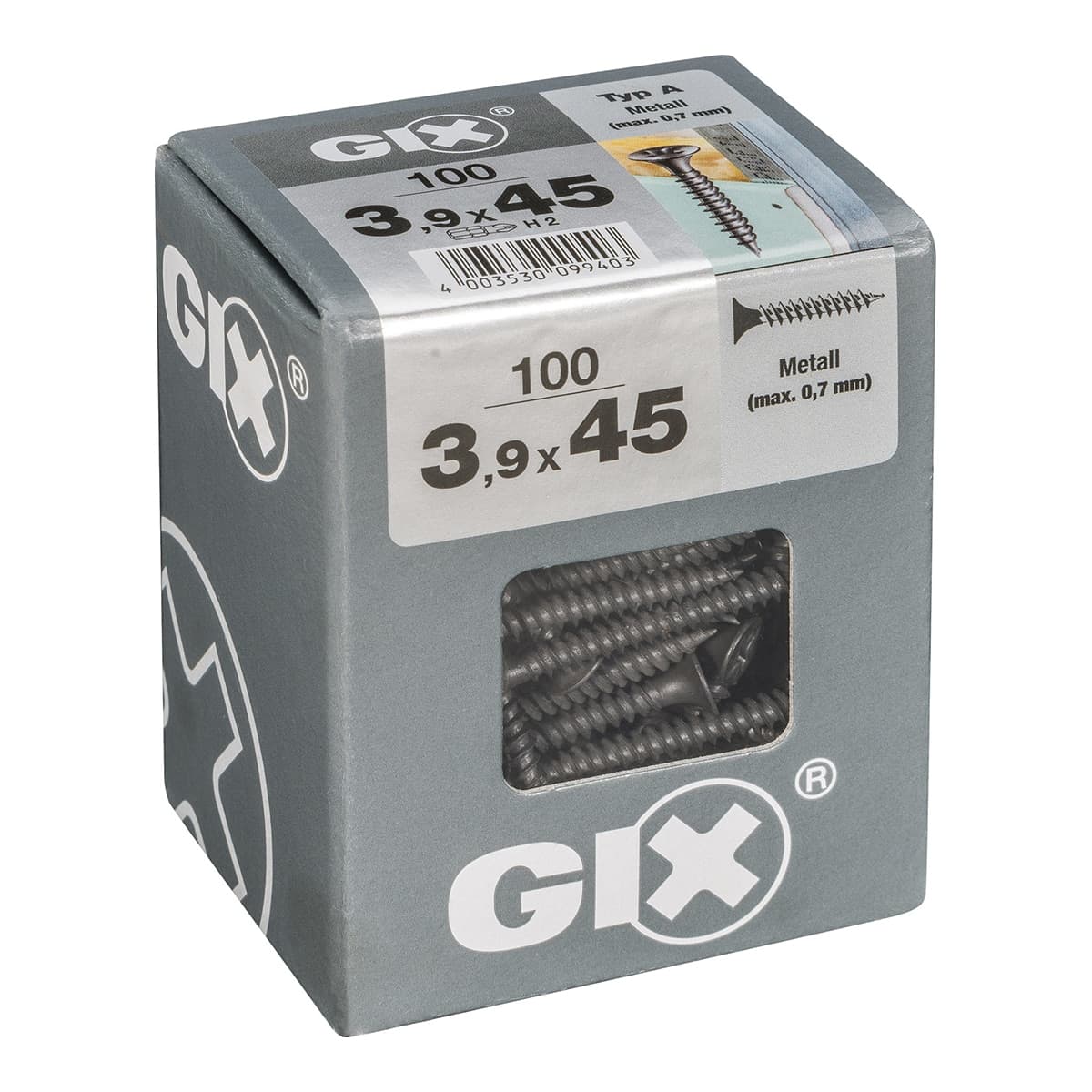 FADIX - Tornillo Pladur GIX Fosfatado Ø3,9 x 45 mm - Caja 100 Uds.