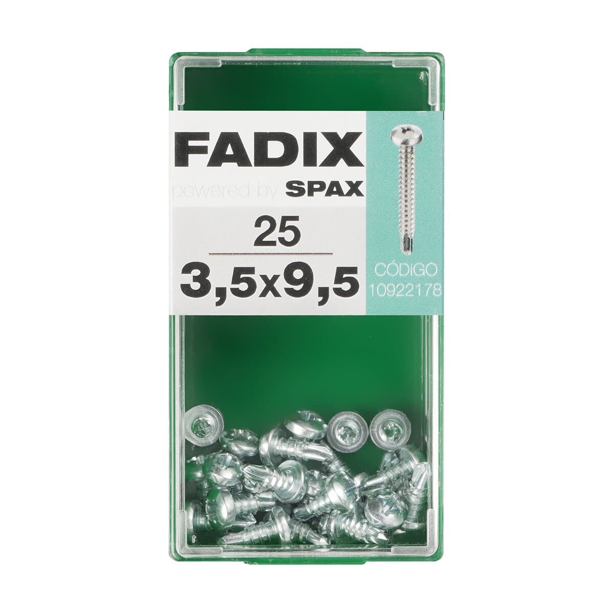 FADIX - Tornillo Roscachapa Cabeza Redonda Ø3,5 x 9,5 mm - Caja 25 Uds.