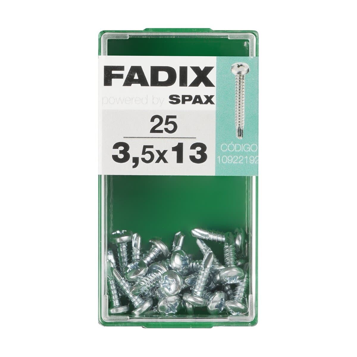 FADIX - Tornillo Roscachapa Cabeza Redonda Ø3,5 x 13 mm - Caja 25 Uds.