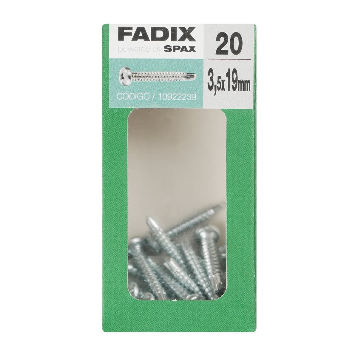 FADIX - Tornillo Roscachapa Cabeza Redonda Ø3,5 x 19 mm - Caja 20 Uds.