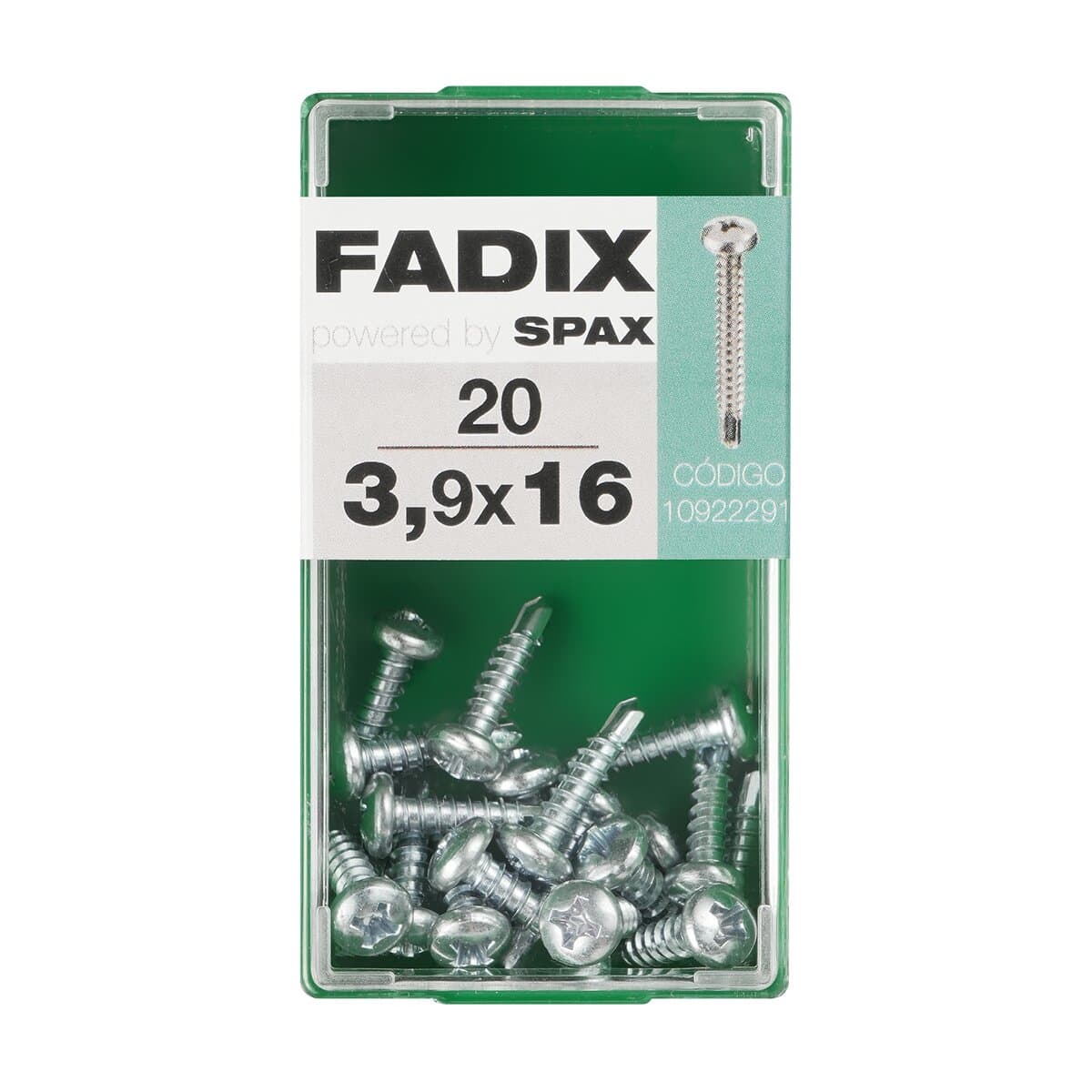 FADIX - Tornillo Roscachapa Cabeza Redonda Ø3,9 x 16 mm - Caja 20 Uds.