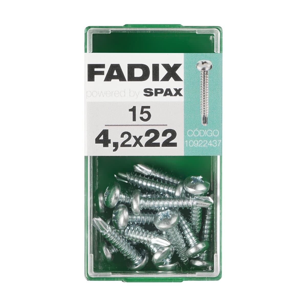 FADIX - Tornillo Roscachapa Cabeza Redonda Ø4,2 x 22 mm - Caja 15 Uds.