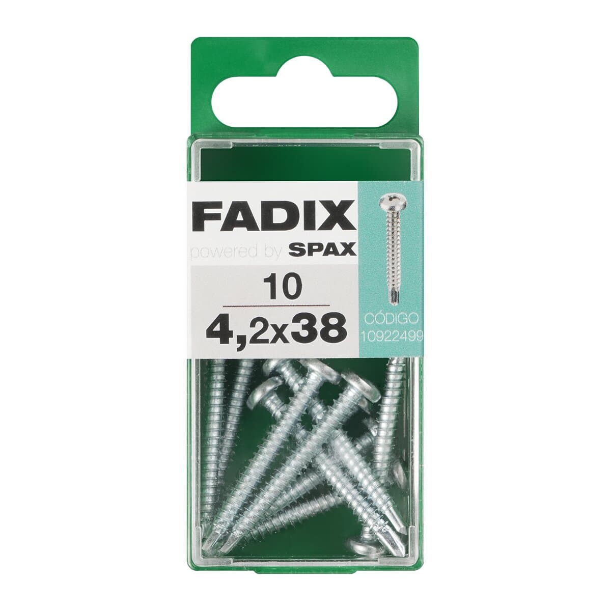 FADIX - Tornillo Roscachapa Cabeza Redonda Ø4,2 x 38 mm - Caja 10 Uds.