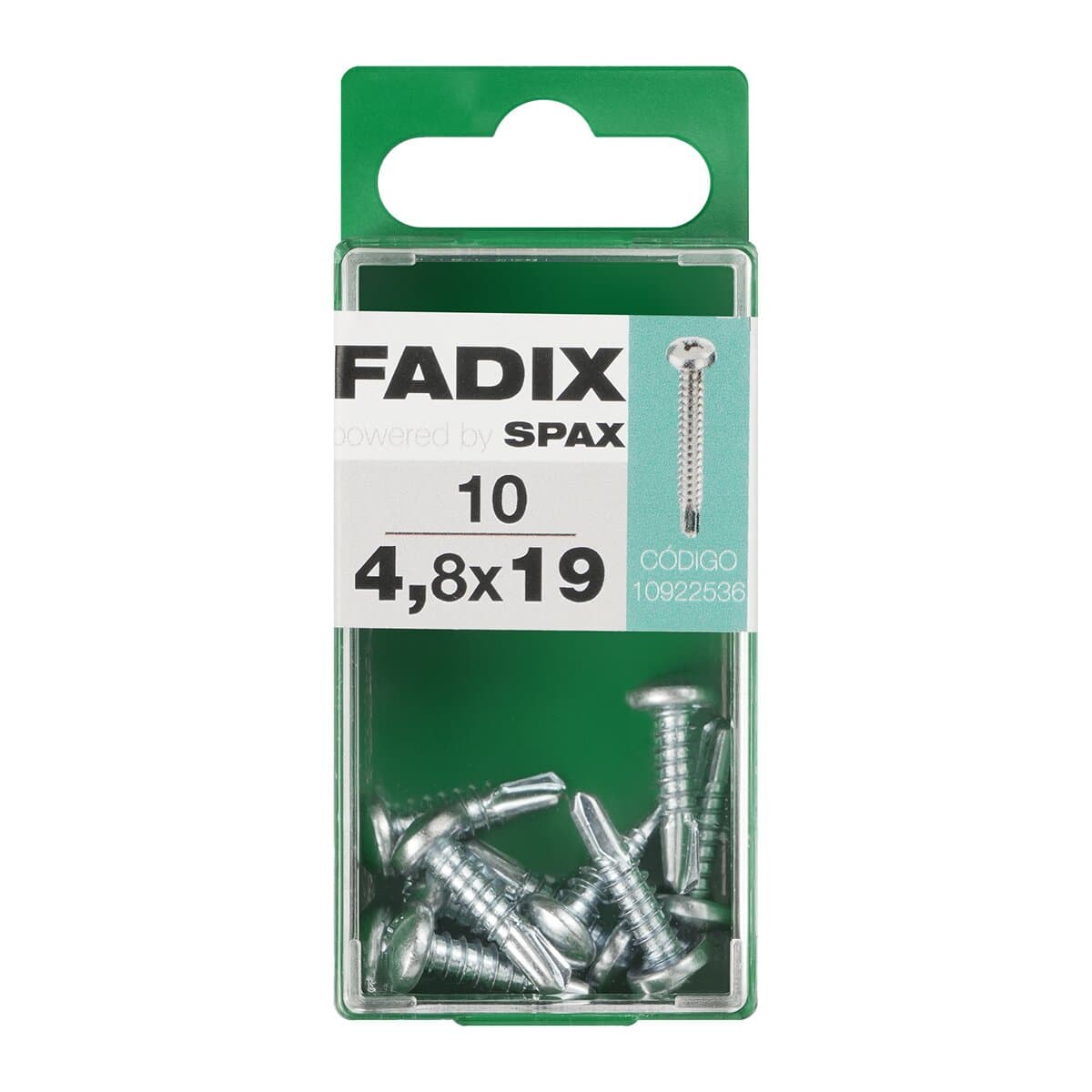 FADIX - Tornillo Roscachapa Cabeza Redonda Ø4,8 x 19 mm - Caja 10 Uds.