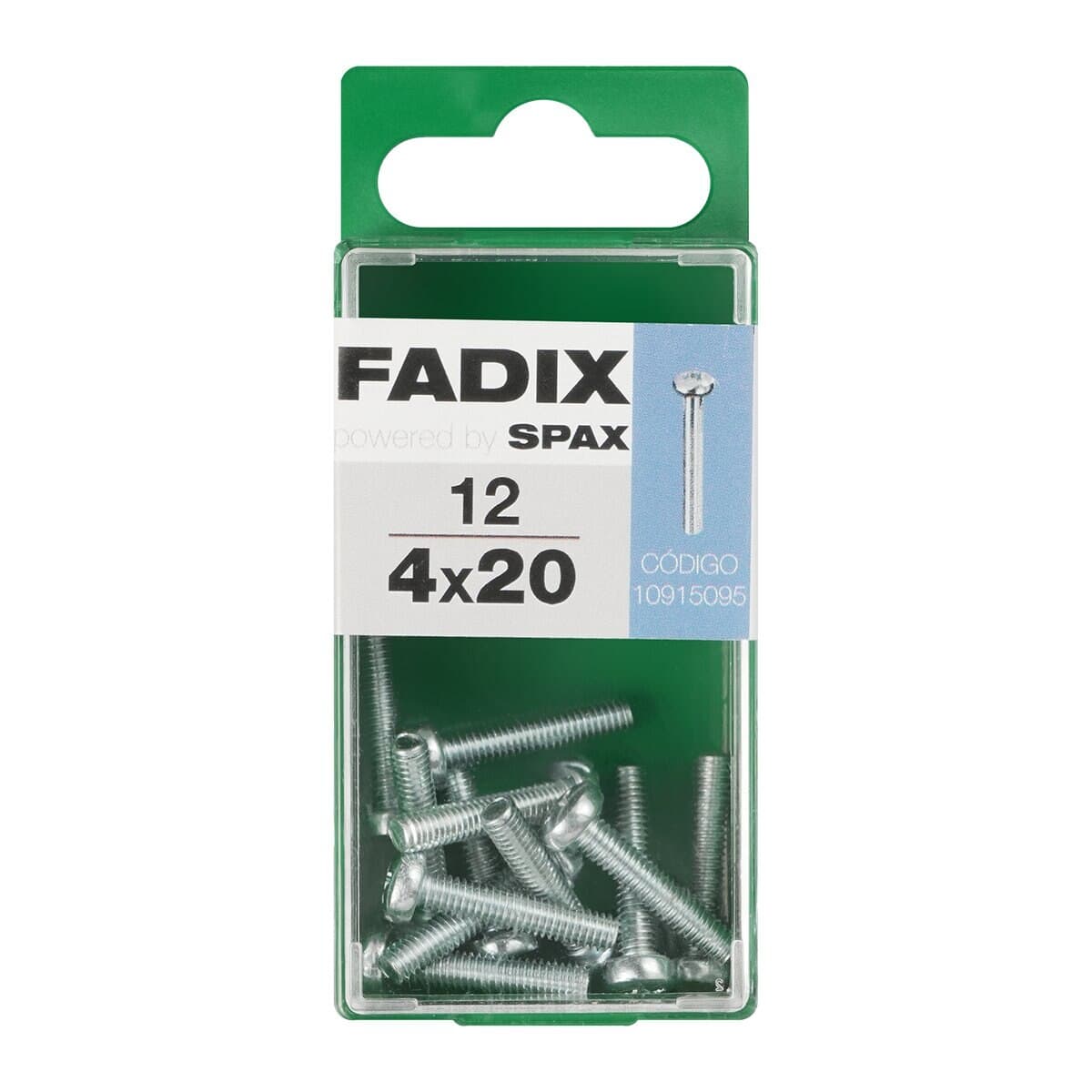 FADIX - Tornillo Métrica Cabeza Redonda M4 x 20 mm - Caja 12 Uds.