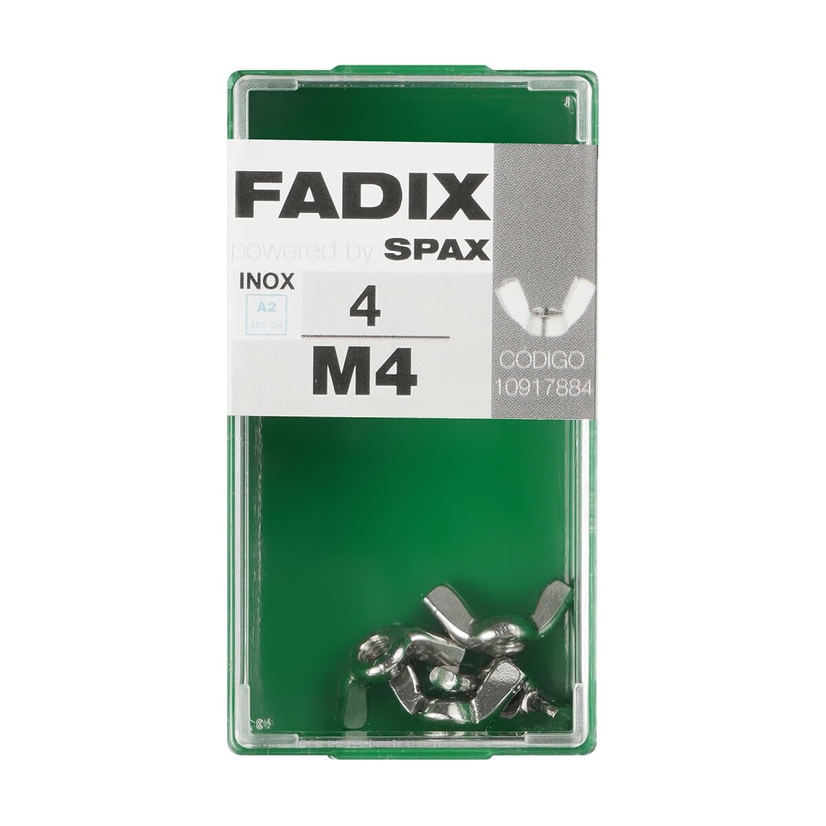 FADIX - Tuerca Mariposa Acero Inoxidable M4 - Caja 4 Uds.