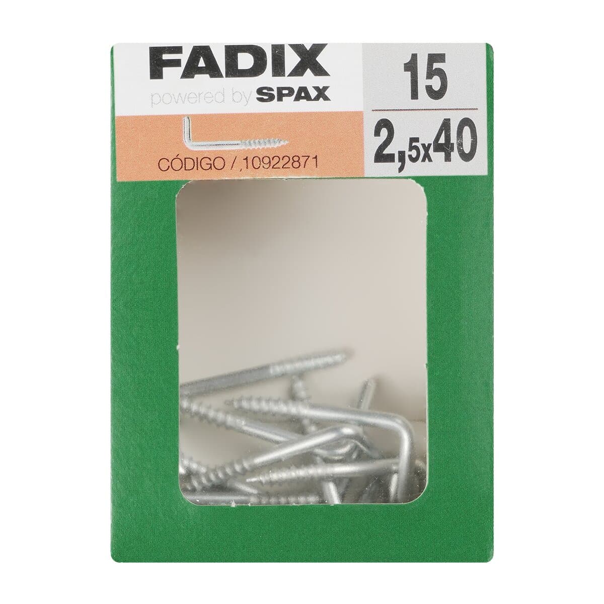 FADIX - Alcayata Roscada Cinc Ø2,5 x 40 mm - Caja 15 Uds.
