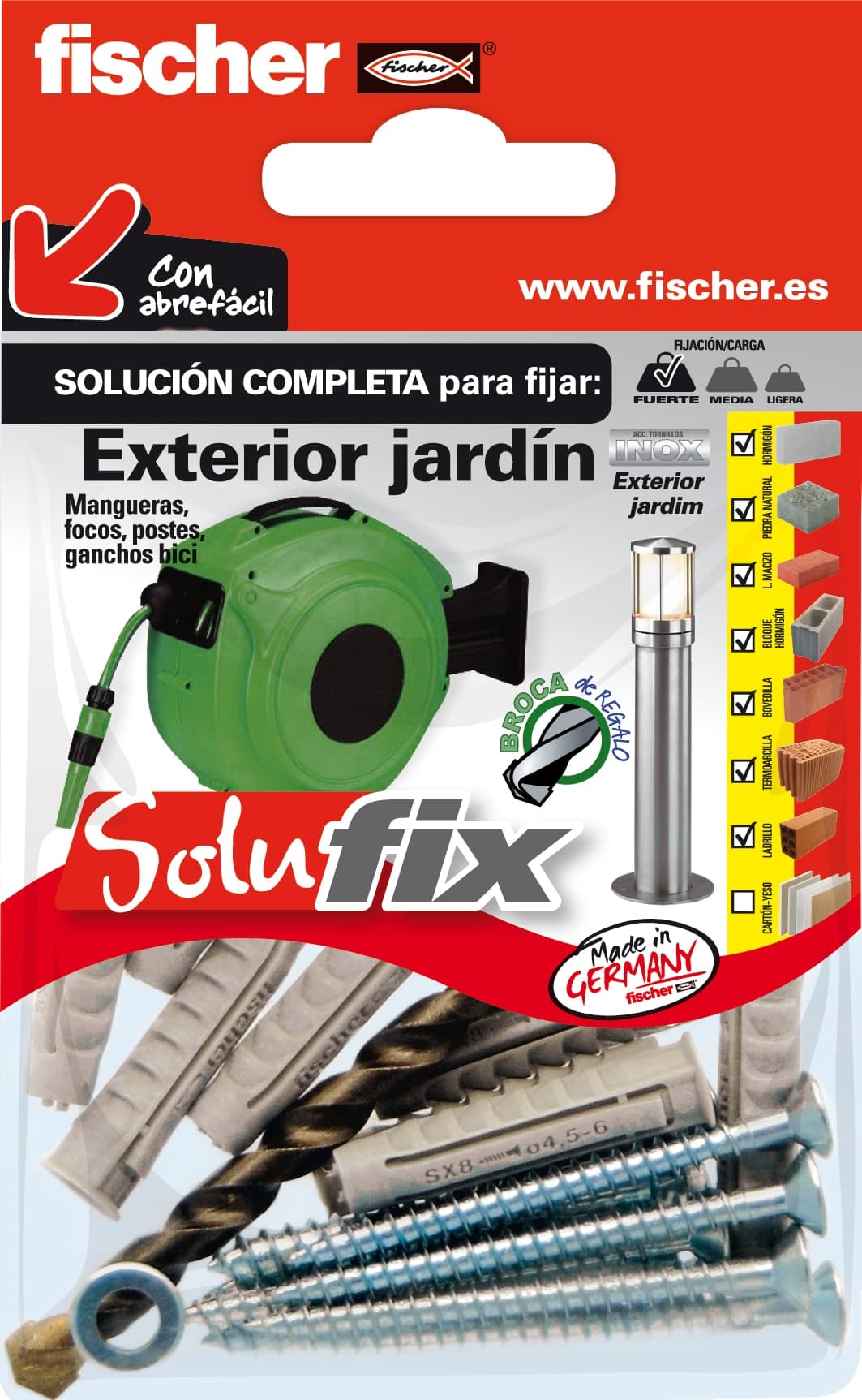 FISCHER - Kit Fijación Accesorios Jardín Solufix.