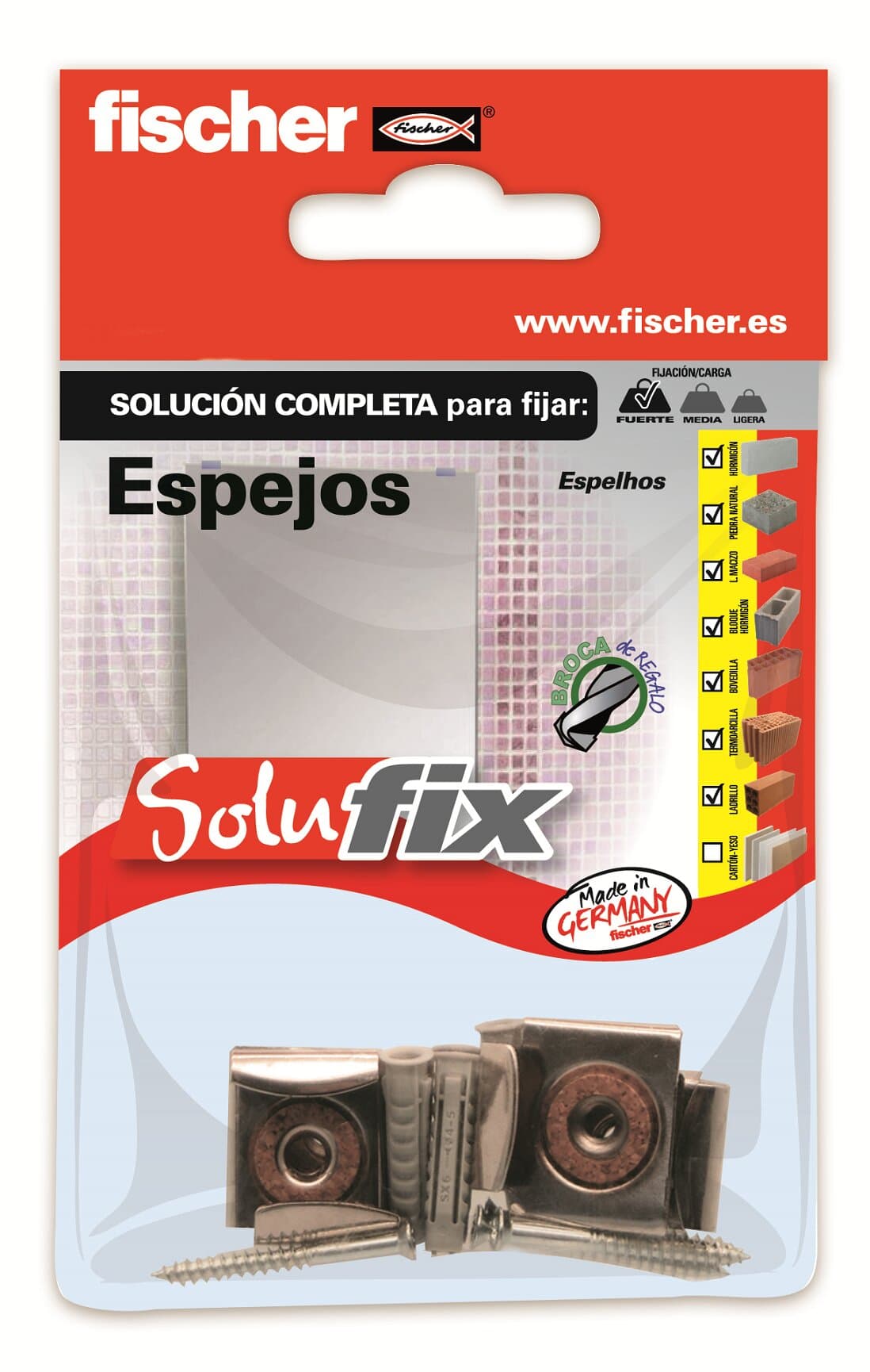 FISCHER - Kit Fijación Espejos Solufix.