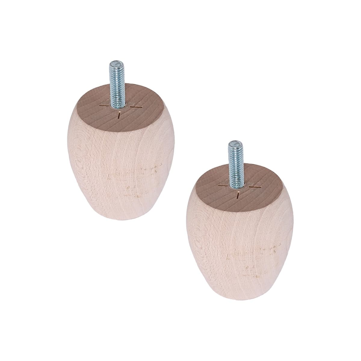 M.Pascual - Pack 2 Patas Madera de Haya Roscadas M8.