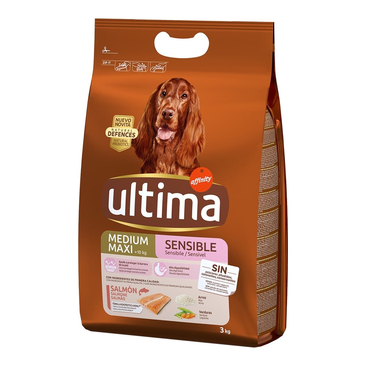Ultima - Pienso para perros adultos Ultima Medium-Maxi Sensible salmón.