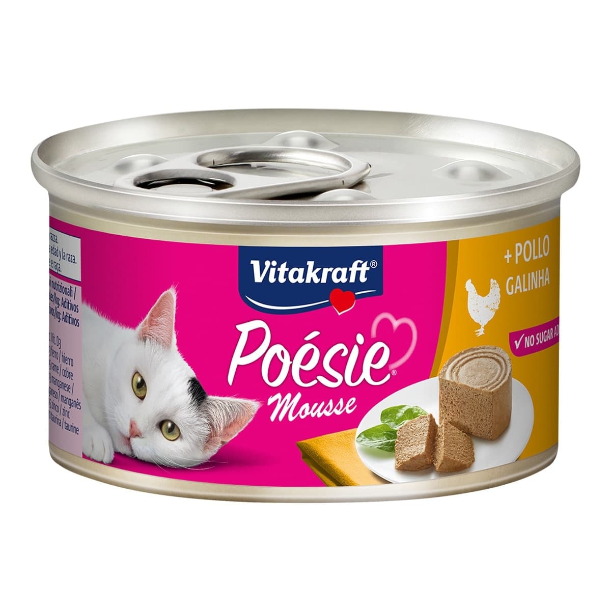 Vitakraft - Comida húmeda para gatos adultos Vitakraft Poésie mousse de pollo 85 g.