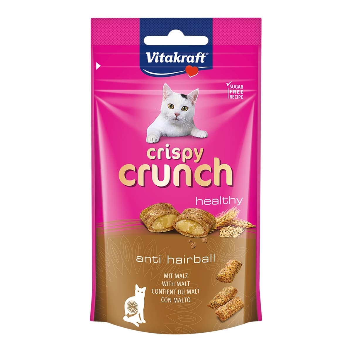 Vitakraft - Snack para gatos adultos Vitakraft Crispy Crunch con malta 60 g.