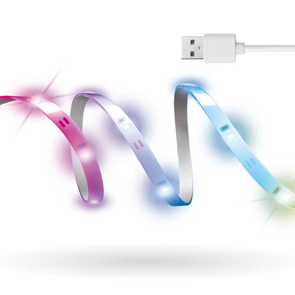 XANLITE - Kit Tira Led RGB 3 m con carga USB 600 lm.