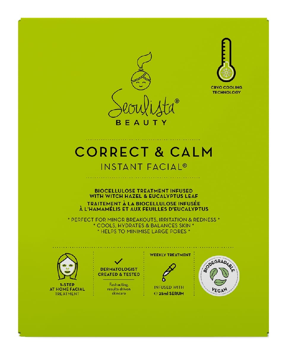 SEOULISTA BEAUTY - Mascarilla Rostro Correct & Calm Instant Facial 25 ml Seoulista Beauty.