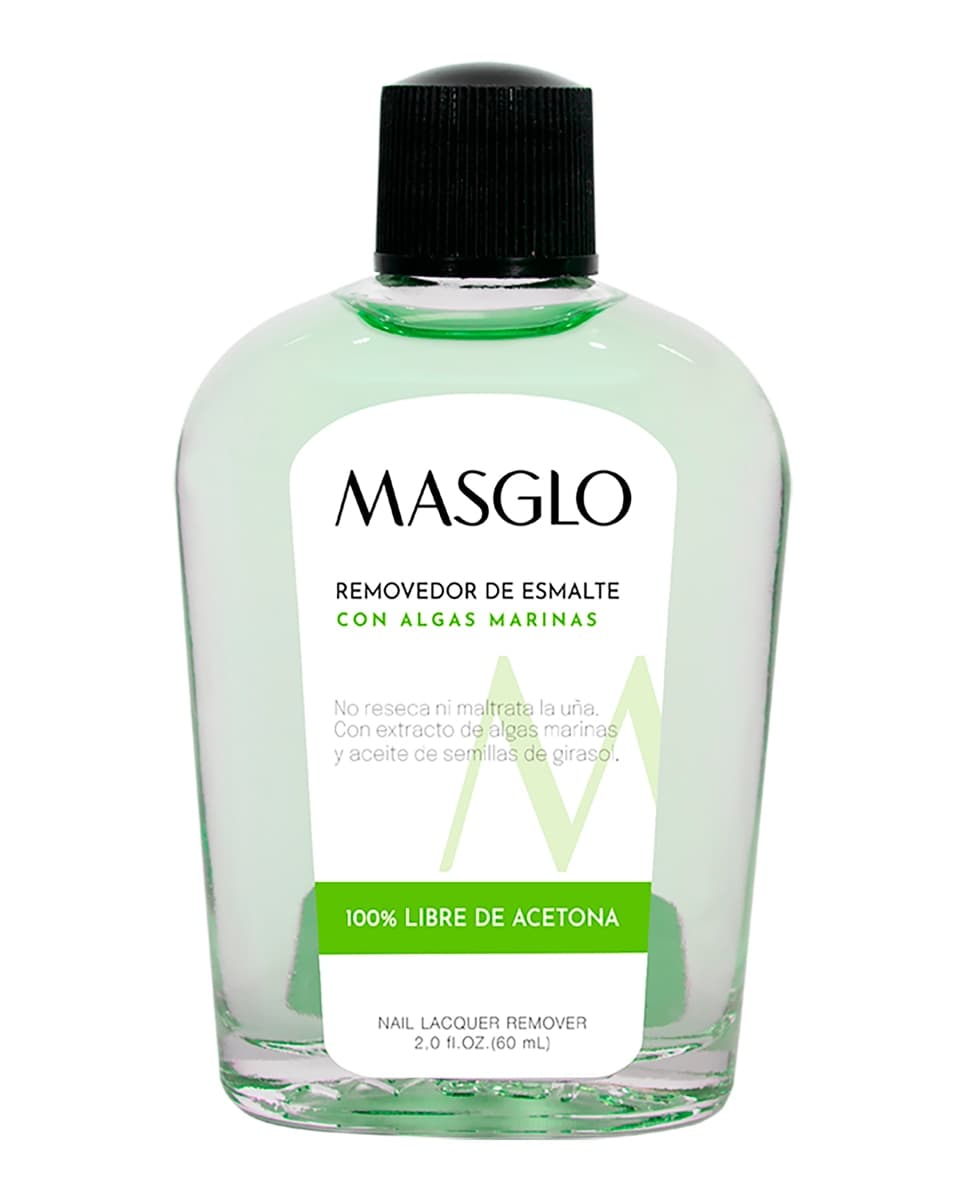 MASGLO - Removedor De Esmalte Tradicional Con Algas Marinas 60 ml Masglo.