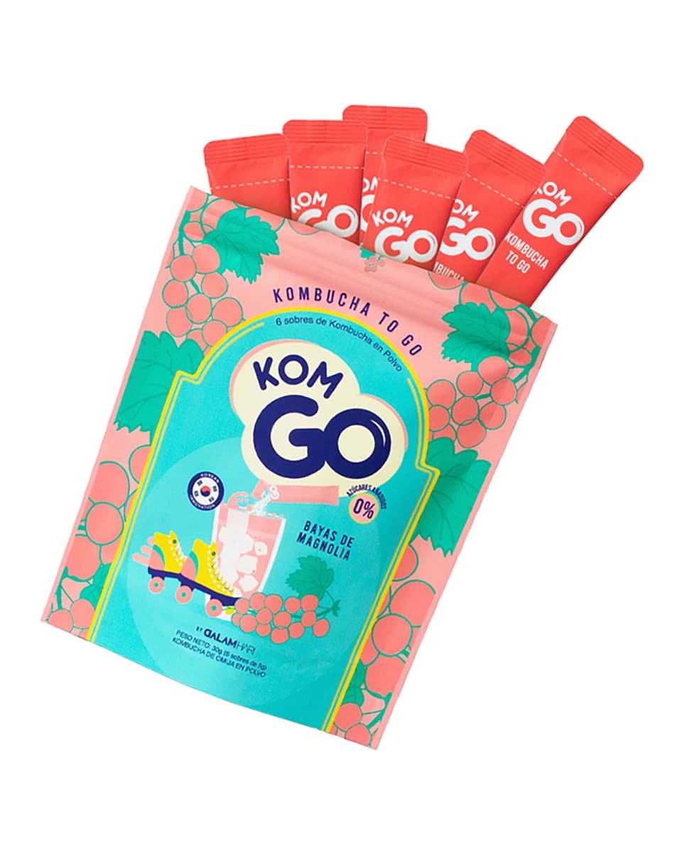 Komgo - 6 Sticks Kombucha Instantánea En Polvo Bayas De Magnolia Komgo.
