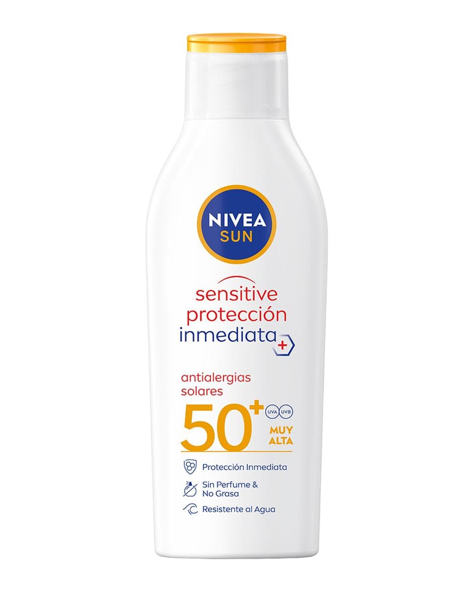 NIVEA - Loción Sensitive Antialergias Solares Adultos Piel sensible FP 50+ 200 ml Nivea.