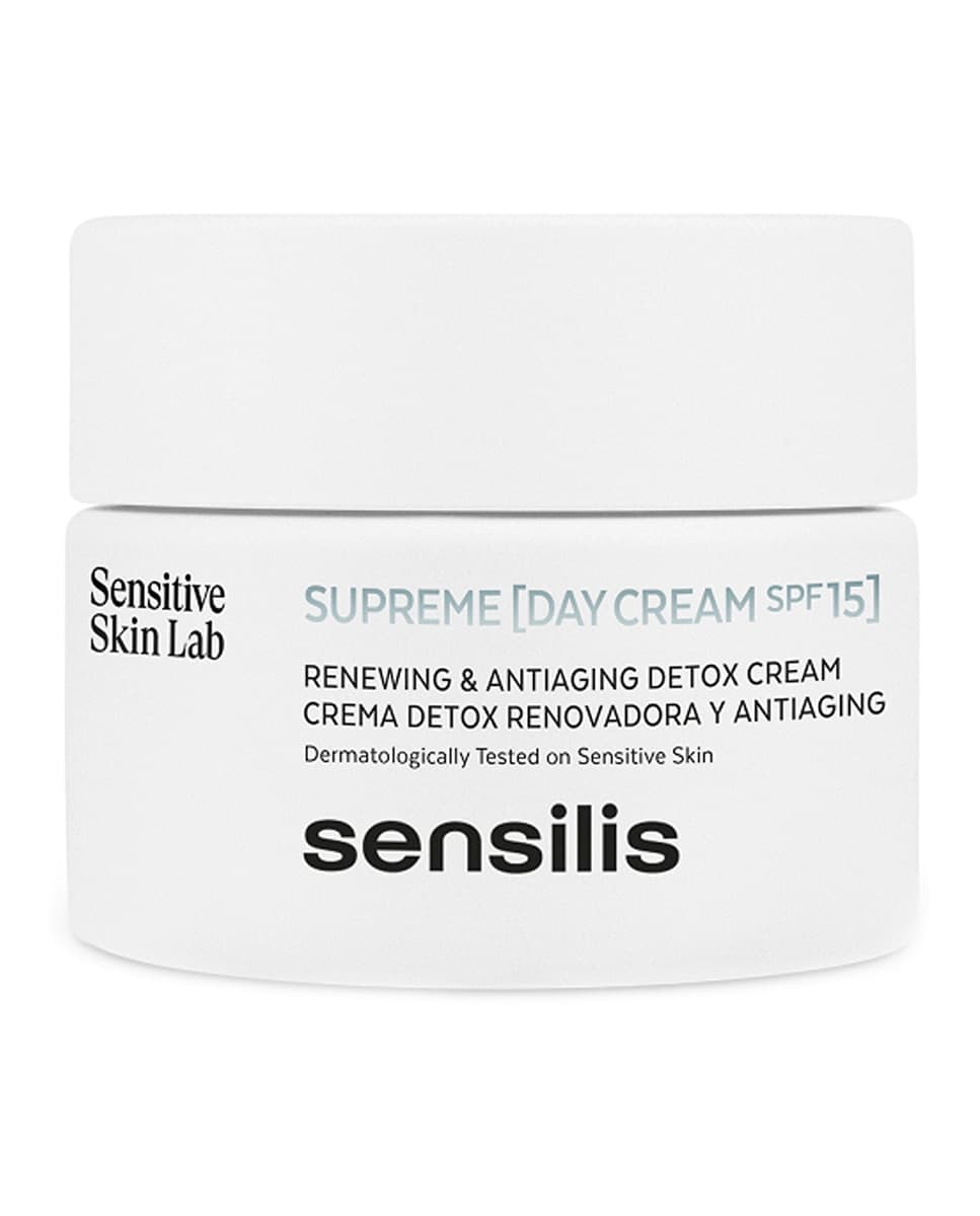 Sensilis - Crema de día Sensilis Supreme SPF15+ Detox renovadora y antiaging 50 ml Sensilis.