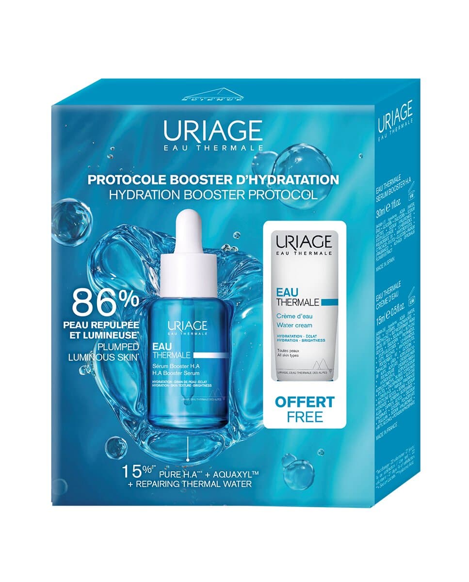 Uriage - Pack Eau Thermale Sérum Booster + Crema de Agua Uriage.
