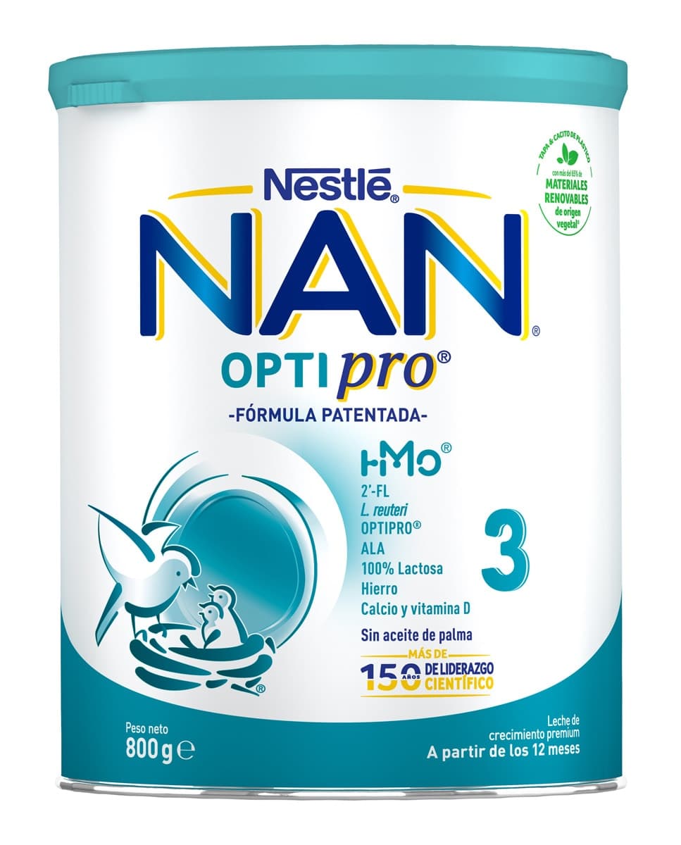 NESTLE - Leche de Crecimiento Nan Optipro 3 en polvo 12 a 18 meses 800 g Nestlé.