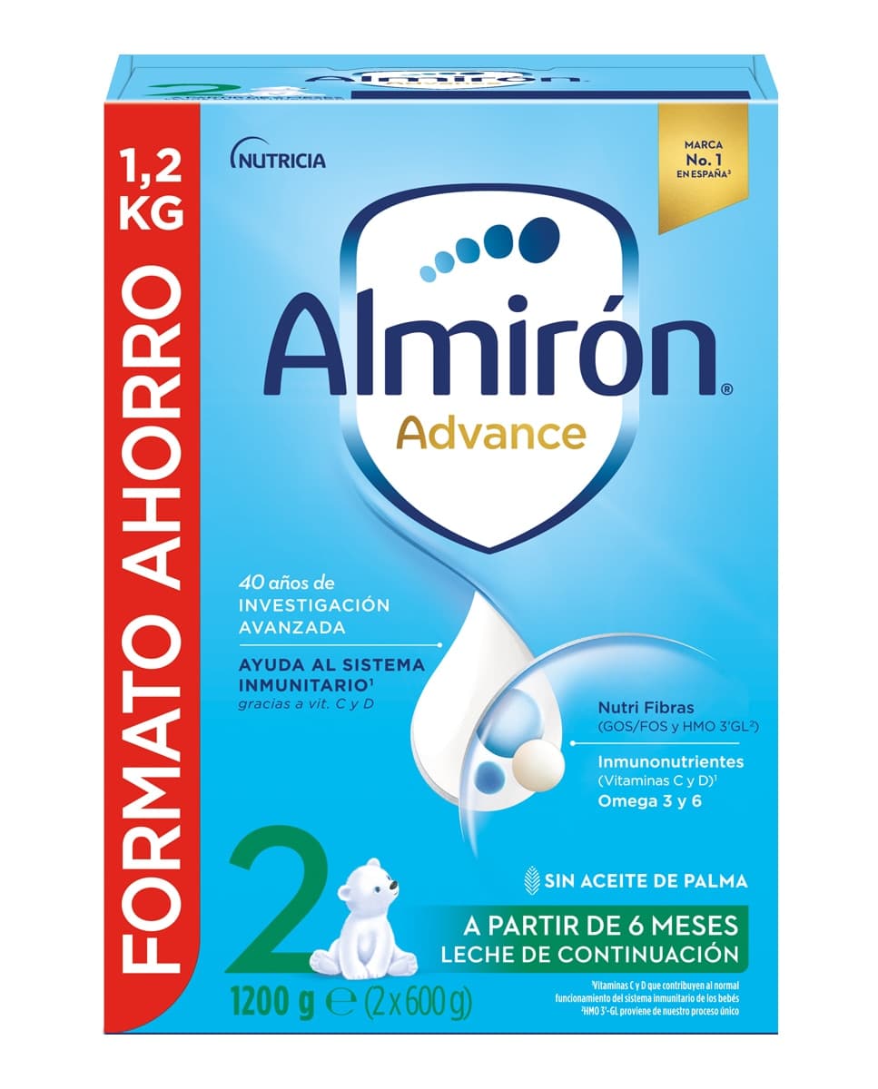 Almirón Advance - Leche en polvo de Continuación 2 desde 6 meses 1200 g Almirón Advance.