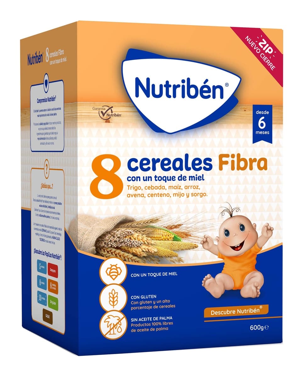 Nutribén® - Papilla de 8 cereales y miel fibra Nutribén®.