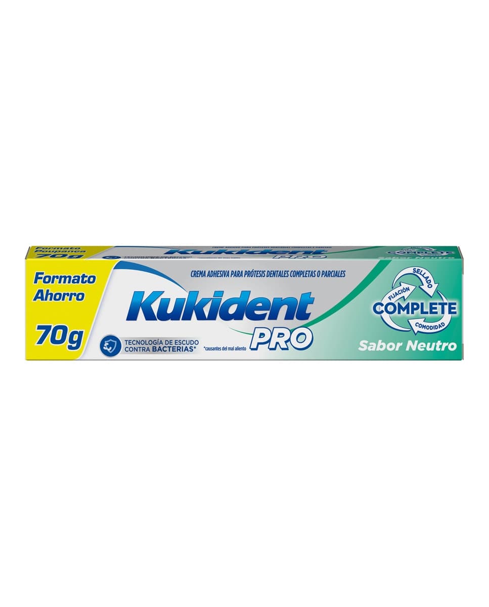 Kukident - Crema Adhesiva para Prótesis Dentales Sabor Neutro 70 g Pro Complete Kukident.