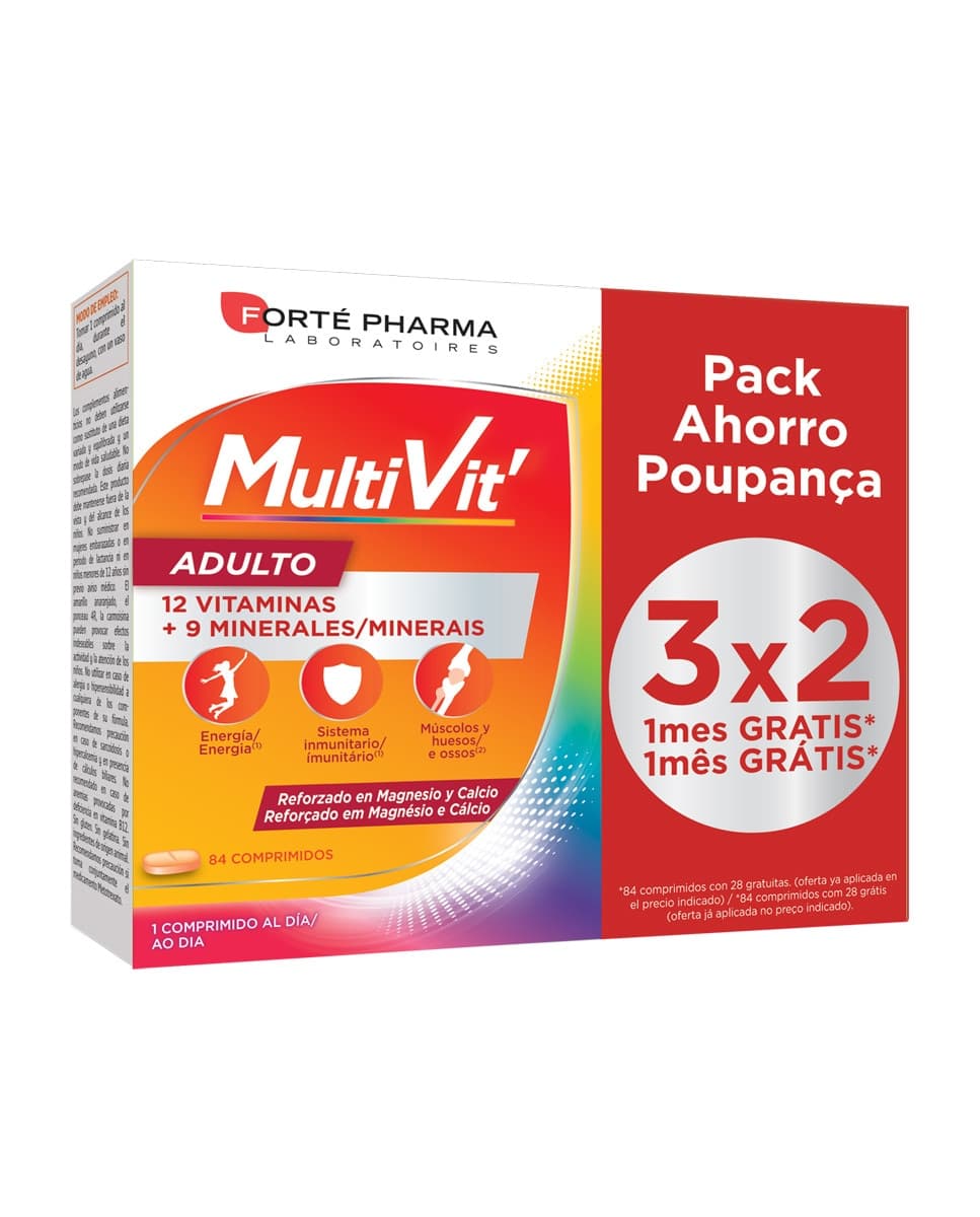 Energy - Comprimidos vitaminas y minerales Multivit Adulto Energy.