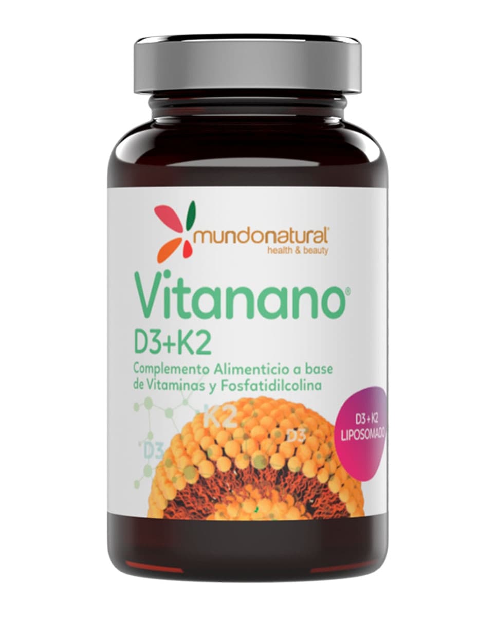 Mundo Natural - 30 Cápsulas Vitanano D3-K2 (Vitamina D3 y vitamina K2) liposomado Mundo Natural.