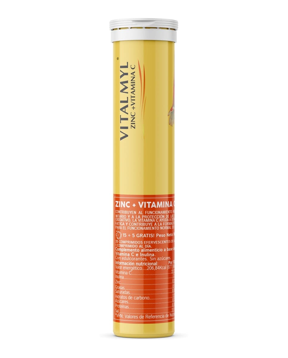 Vitalmyl - 20 Compromidos Efervescentes Vitamina C + Zinc Vitalmyl.
