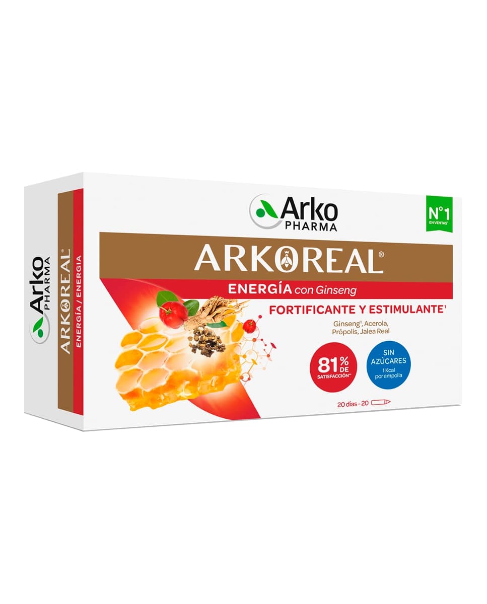 Arkopharma - 20 Ampollas Jalea Real Ginseng sin azucar Arkopharma.