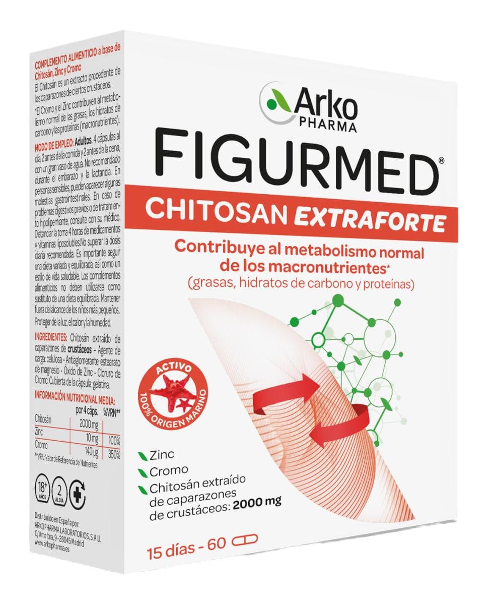 Arkopharma - Complemento Alimenticio Figurmed Chitosán Extra Forte 60 Cápsulas Arkopharma.