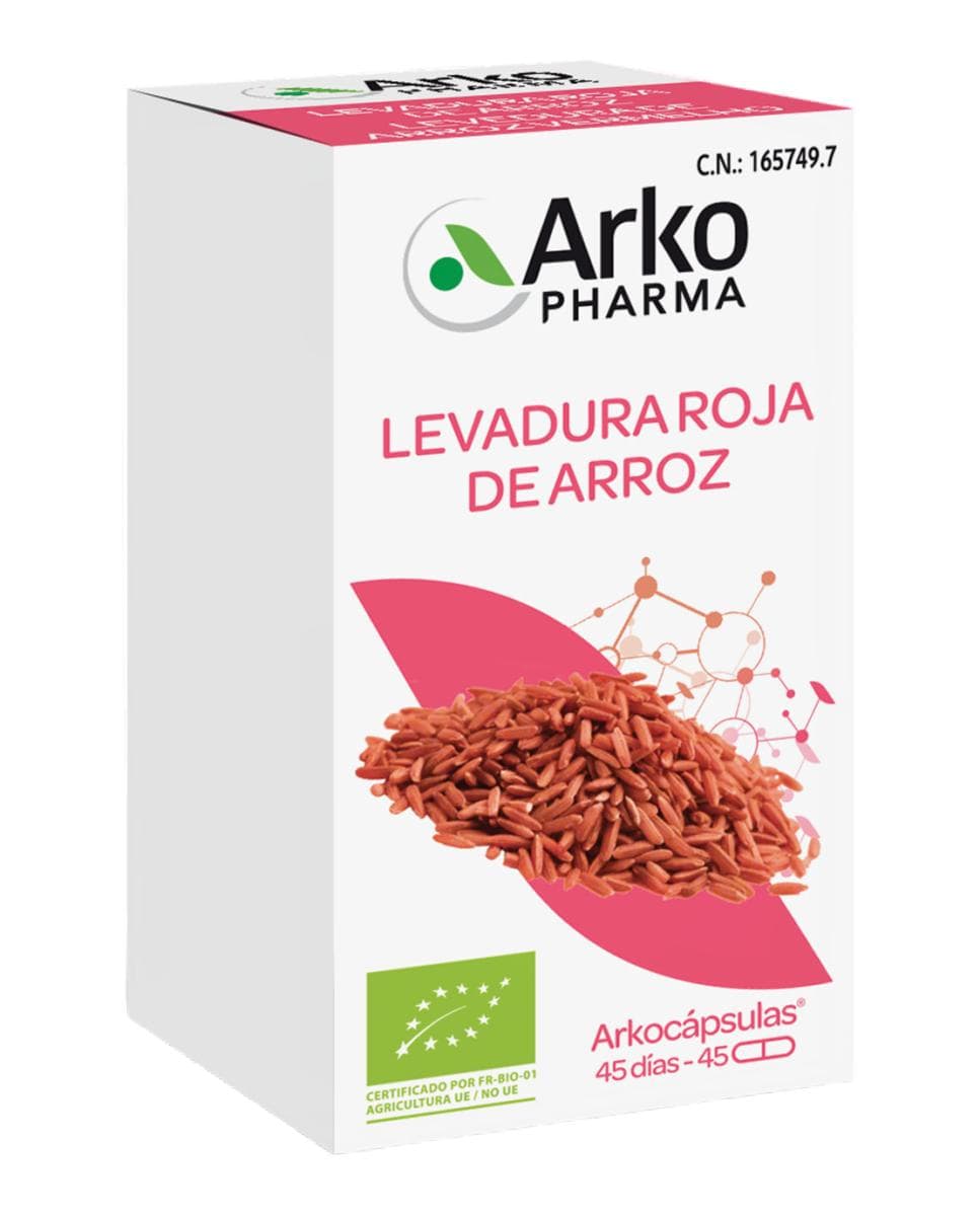 Arkopharma - 45 Cápsulas Complemento Alimenticio Arkocápsulas Levadura Roja de Arroz Arkopharma.