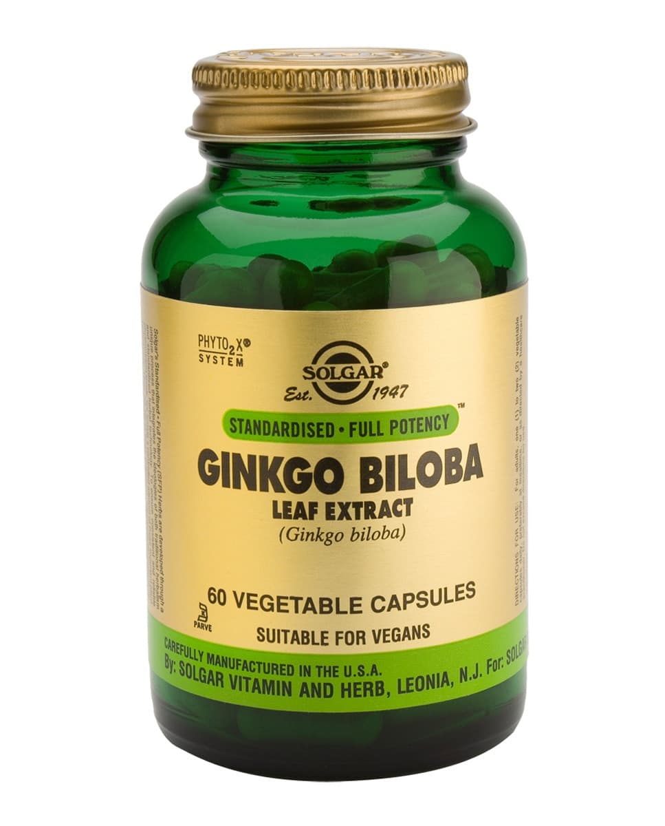 SOLGAR - 60 Cápsulas vegetales Gingko Biloba Solgar.