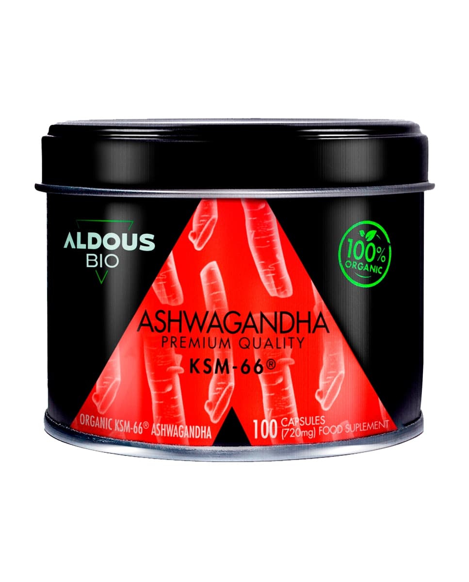 Aldous Bio - 100 Cápsulas Para el Ánimo con Ashwagandha Ecológica Aldous Bio.