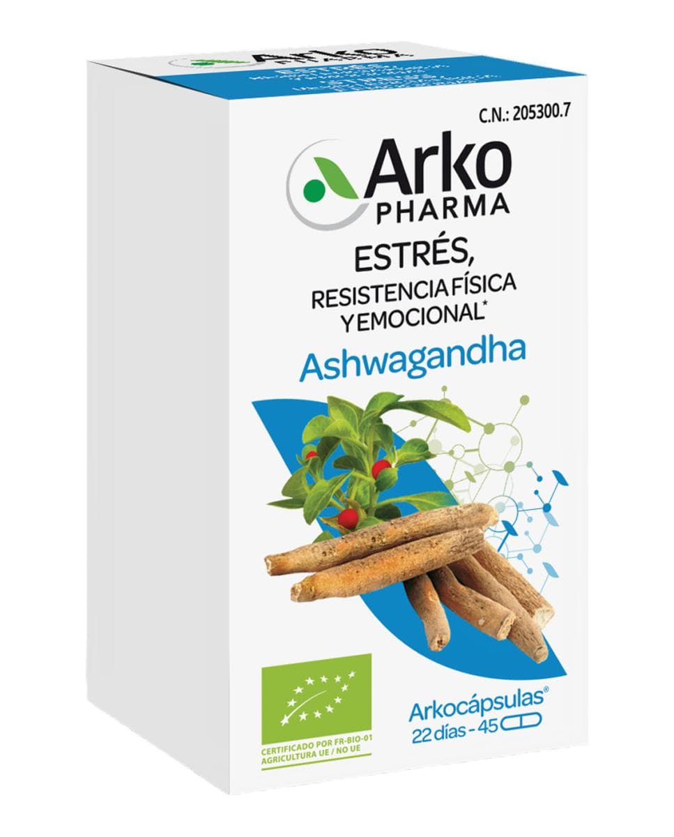 Arkopharma - 45 Cápsulas Complemento Alimenticio Arkocápsulas® Ashwagandha Arkopharma.