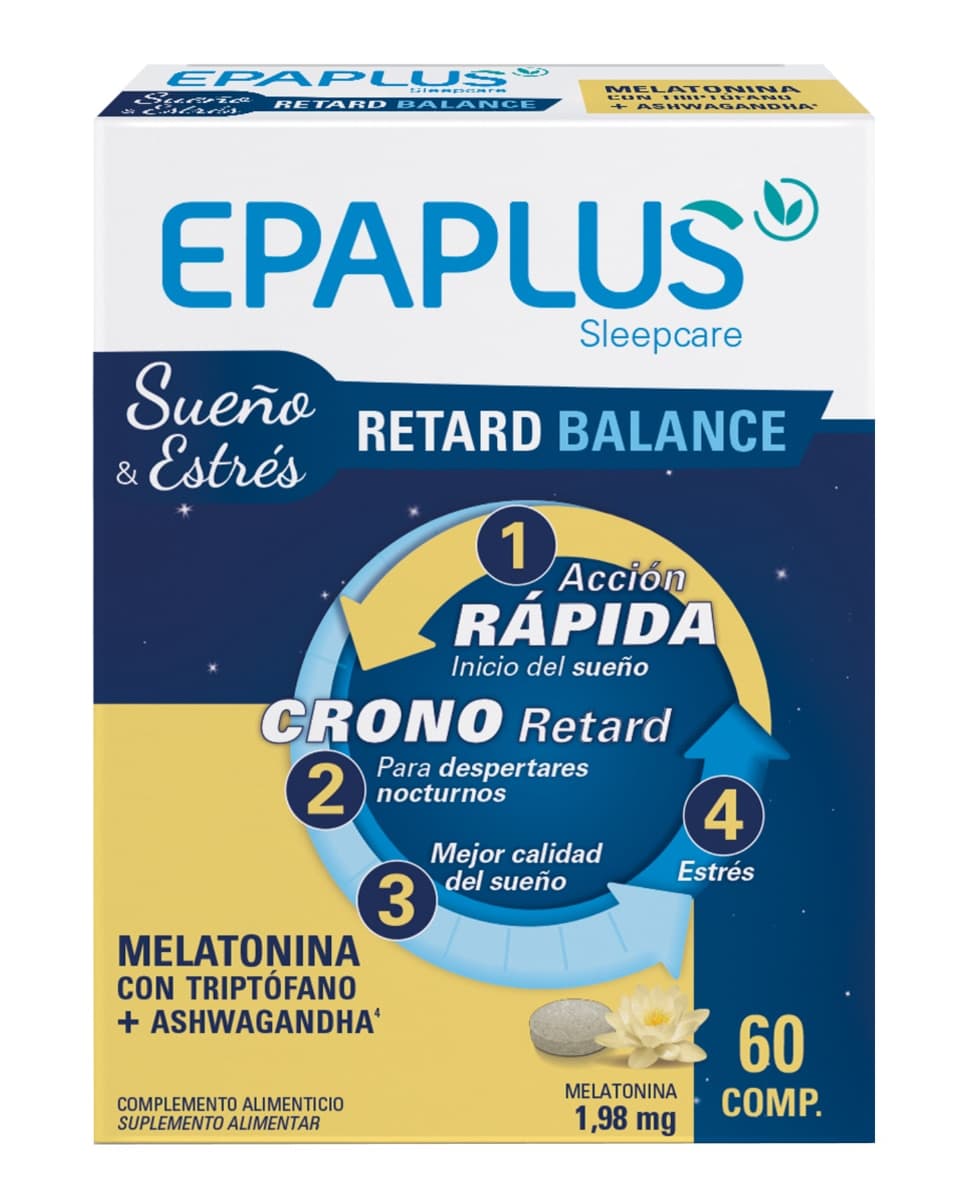 Epaplus - 60 comprimidos para conciliar el sueño Melatonina Retard Balance Epaplus.
