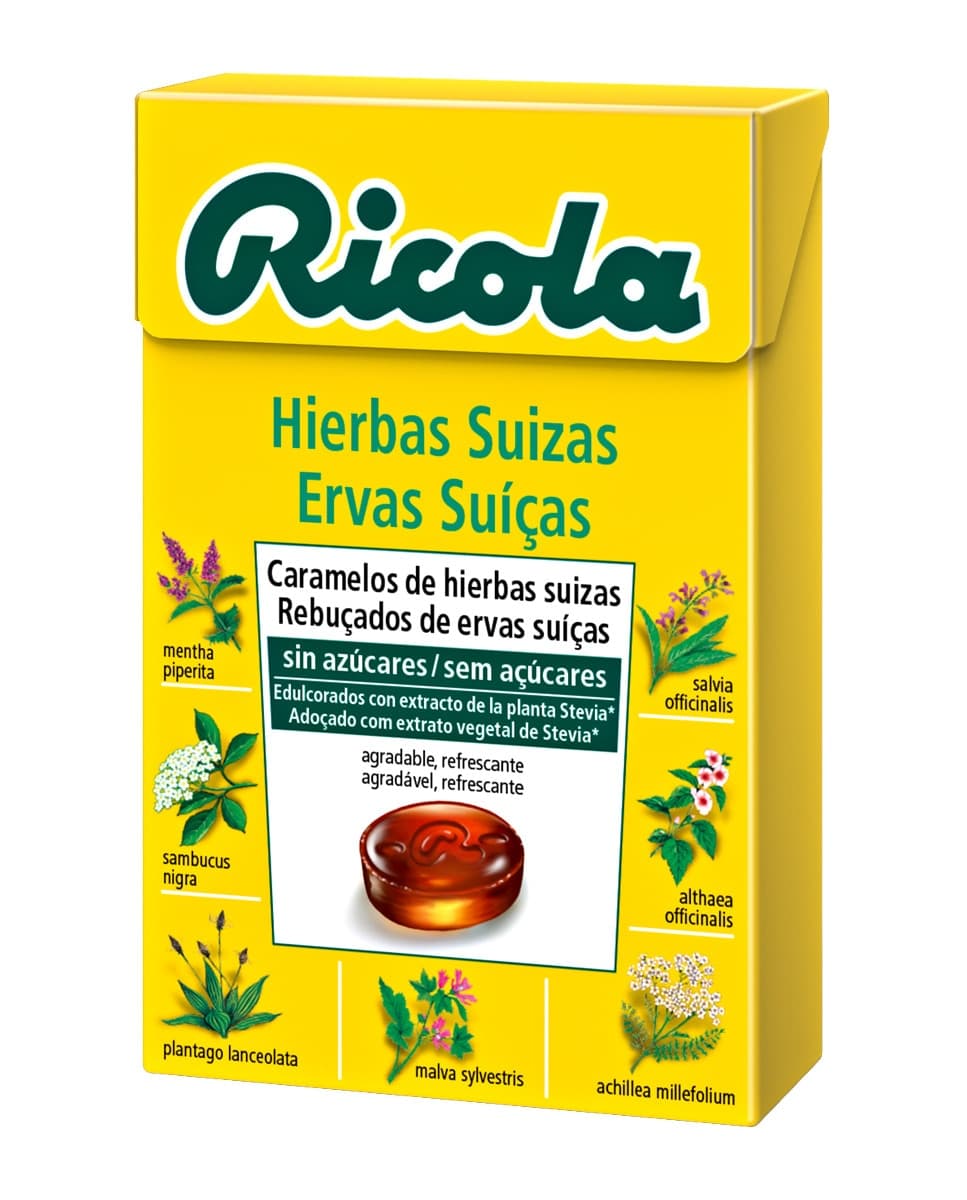Ricola - Caramelos Hierbas suizas sin azúcar (con estevia) Ricola.