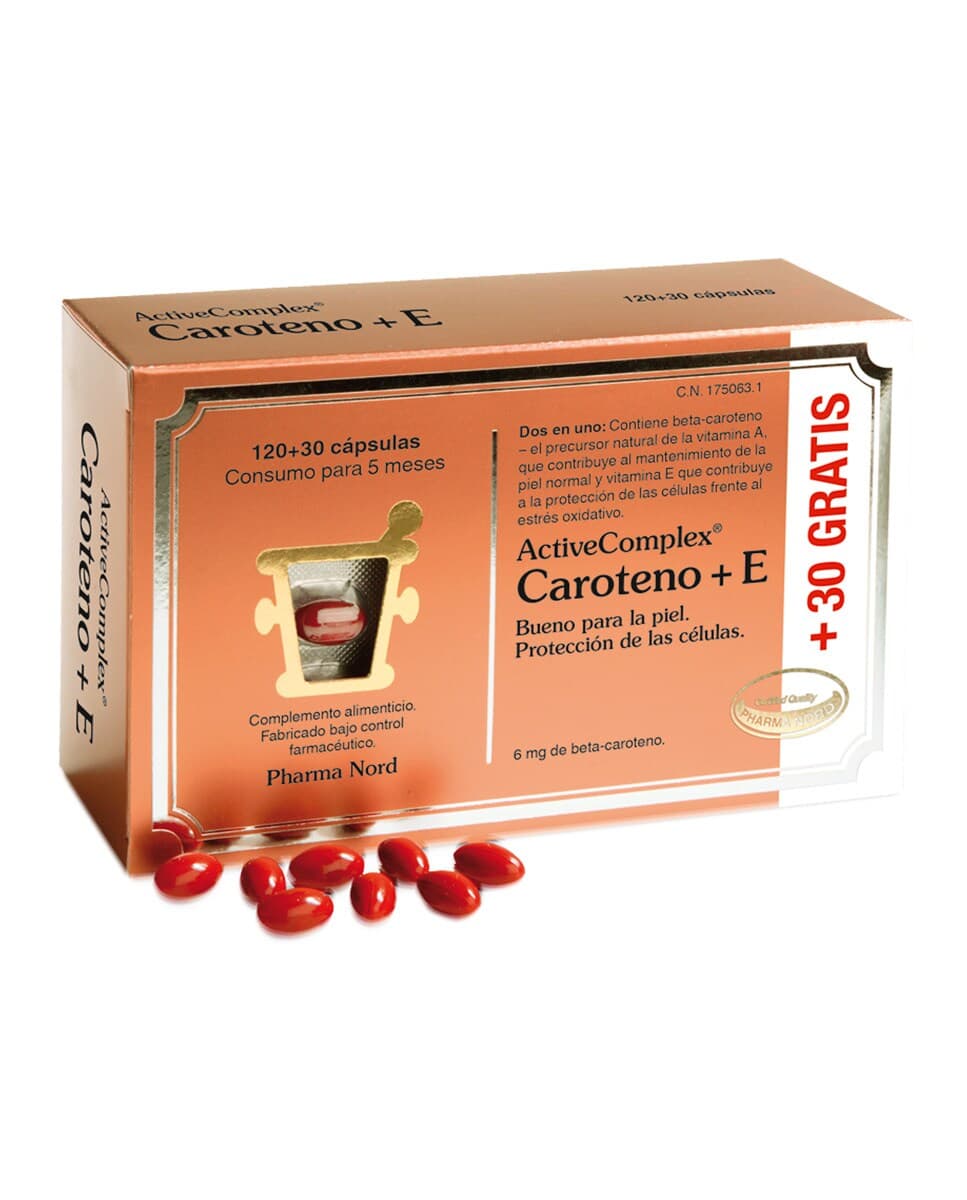 Pharma Nord - 150 Cápsulas para la piel ActiveComplex Caroteno + E Pharma Nord.