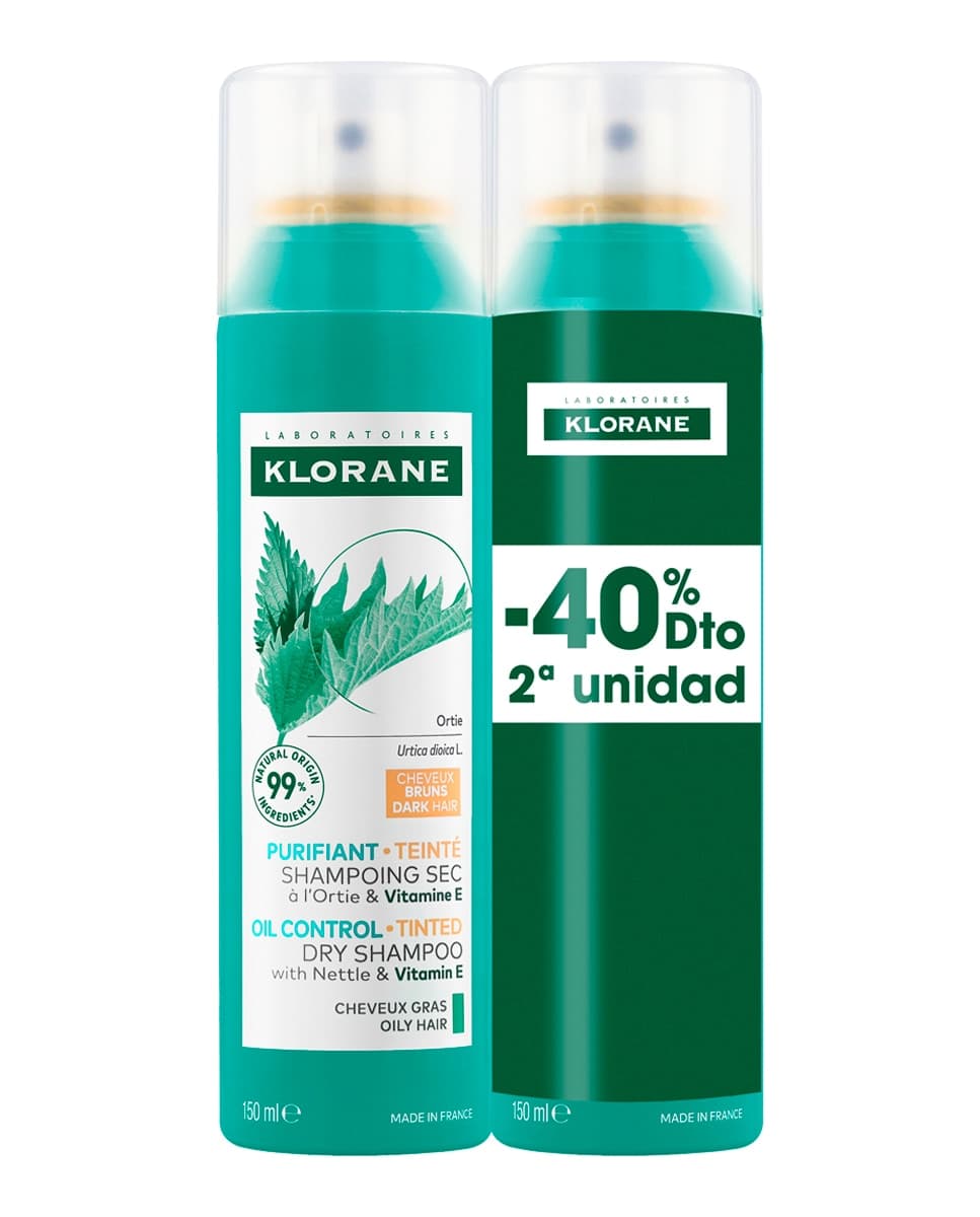 Klorane - Pack Champú Cabello Seco Ortiga Natural Klorane.