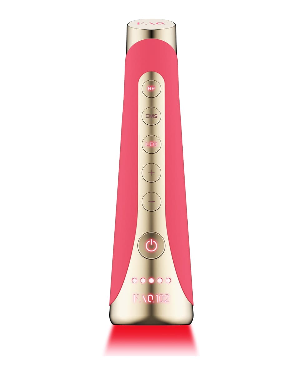 FAQ - FAQ™ 102 Dispositivo profesional de rejuvenecimiento facial con radiofrecuencia, electroestimulación muscular y terapia de luz LED Pink Ruby.