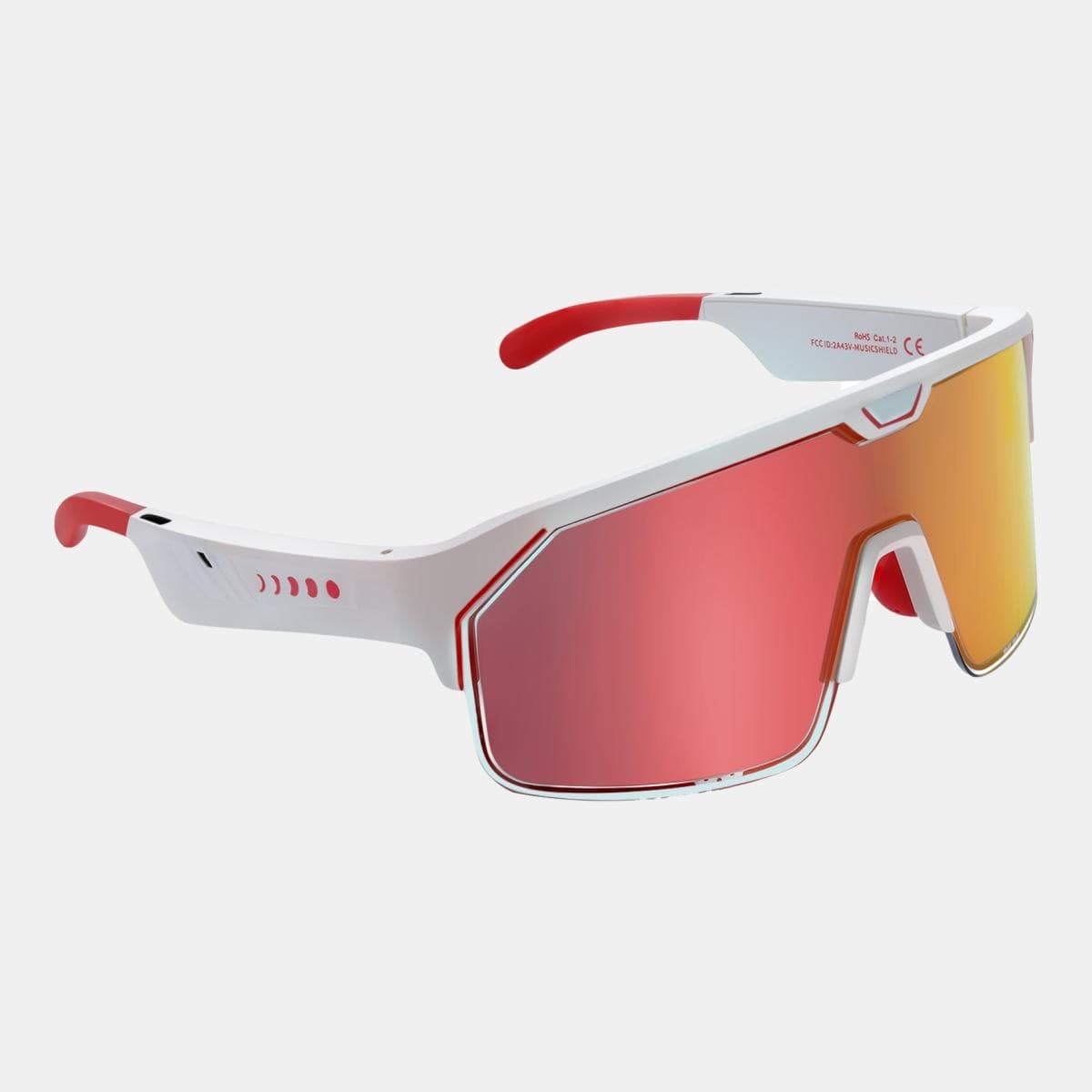 CHAMELO - Gafas de Sol Unisex Music Shield Slider HVL Fire (Red mirror) White Chamelo.