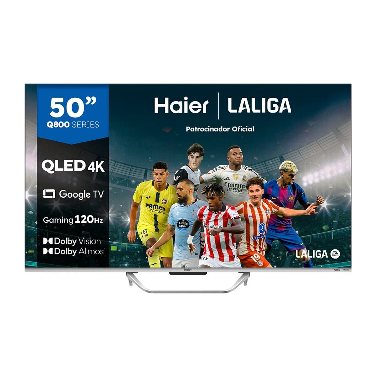 Haier - TV QLED 126 cm (50") Haier H50Q800UX, UHD 4K, Smart TV Google TV, Dolby Atmos (Reacondicionado Grado A).