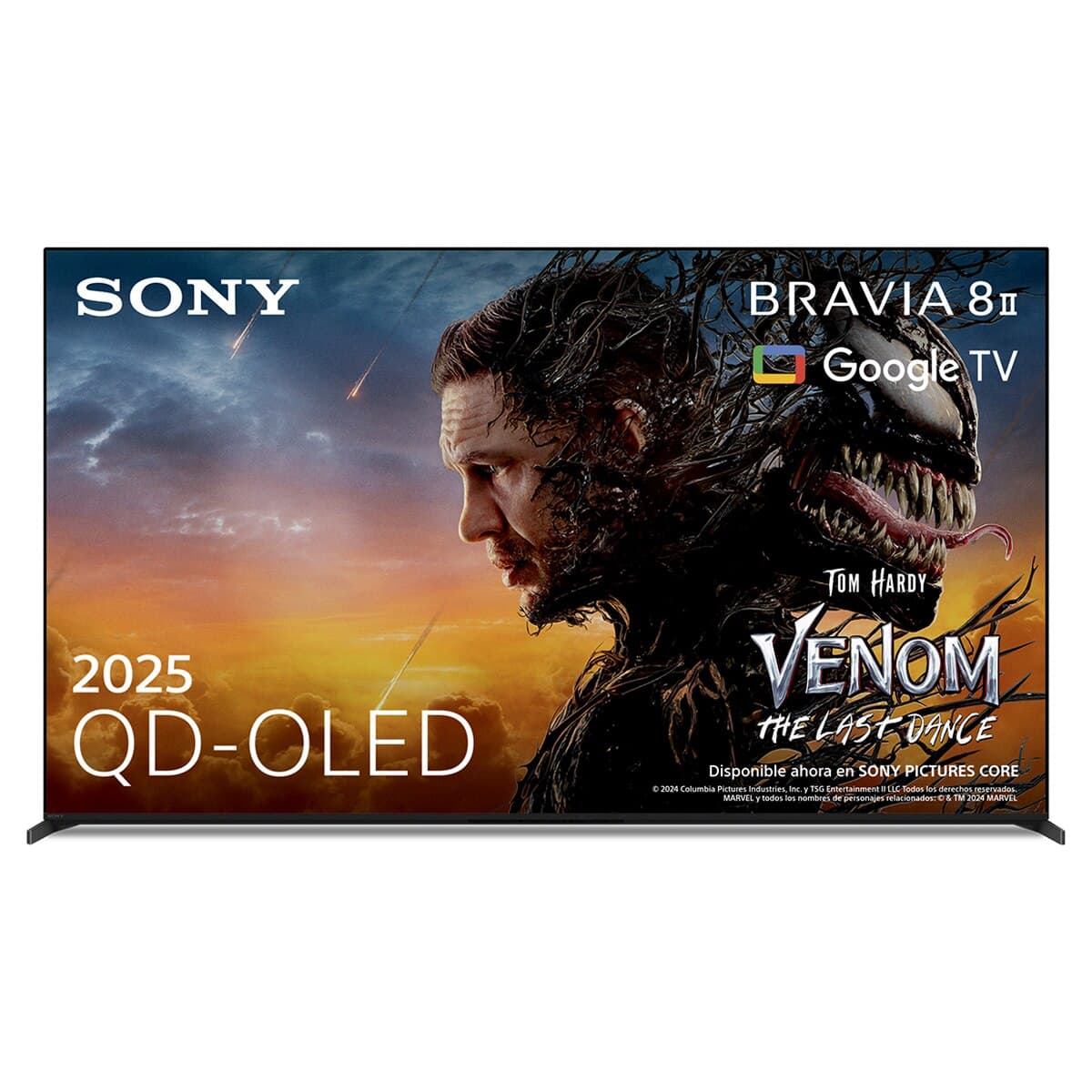 Sony - TV 55" Sony BRAVIA 8 II K55XR8M25BP OLED, 4K HDR, 120Hz, Google TV, Smart TV, Procesador AI XR, Acoustic Surface Audio, Dolby Vision, Dolb.