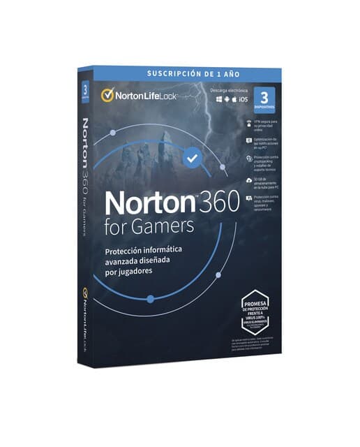 Norton - Norton 360 for Gamers 3 dispositivos - 1 año de suscripción.