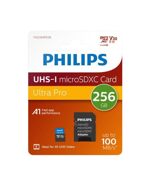 Philips - Tarjeta de memoria MicroSD Philips 256GB Clase 10.