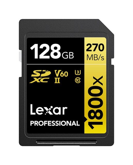 Lexar - Tarjeta de memoria Lexar Professional SDXC 128GB 1800x Serie GOLD.