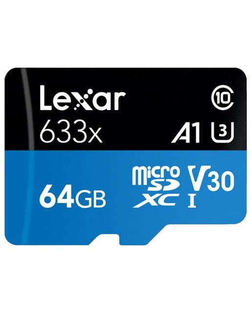 Lexar - Tarjeta de memoria Lexar MicroSDXC 64 GB, 633x, V30 U3 Serie Blue.