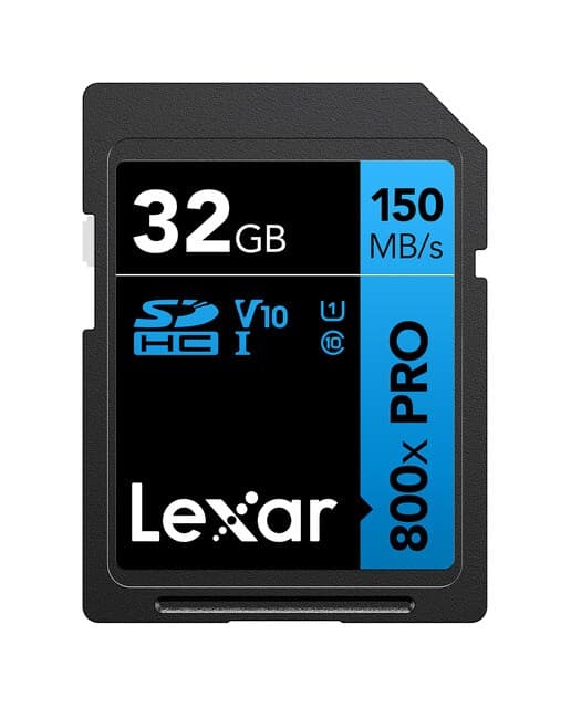 Lexar - Tarjeta de memoria SD Lexar 800x PRO 32GB Clase 10 V10.